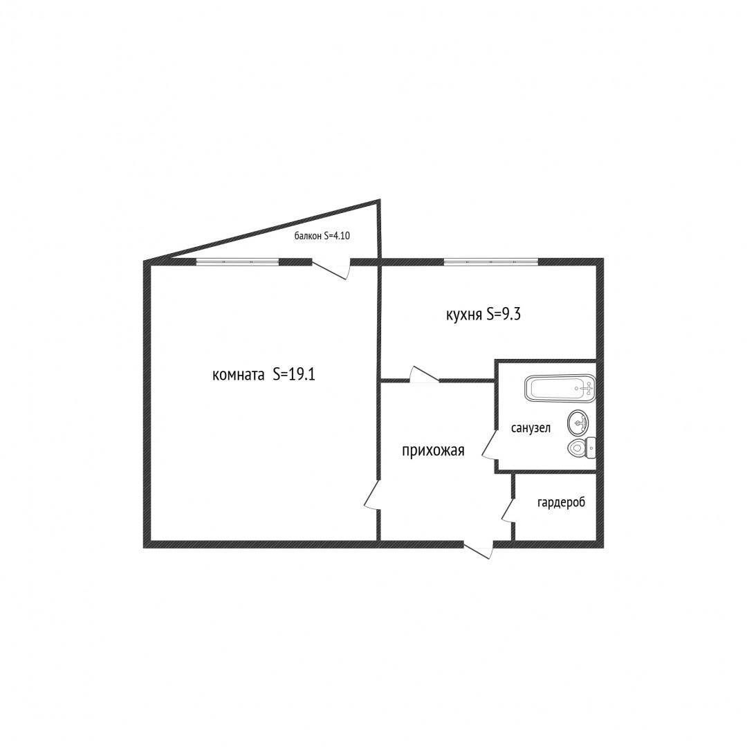 1-комнатная 37.2 м2 в ЖК undefined корпус null этаж 5