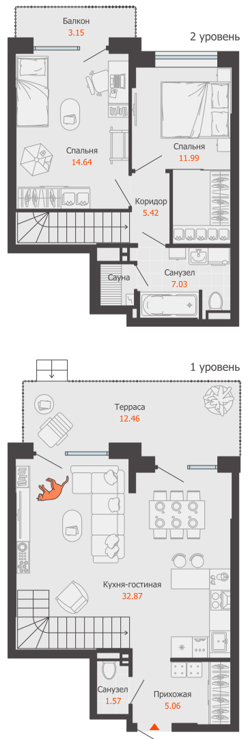 3-комнатная 90 м2 в ЖК Лес корпус null этаж 1