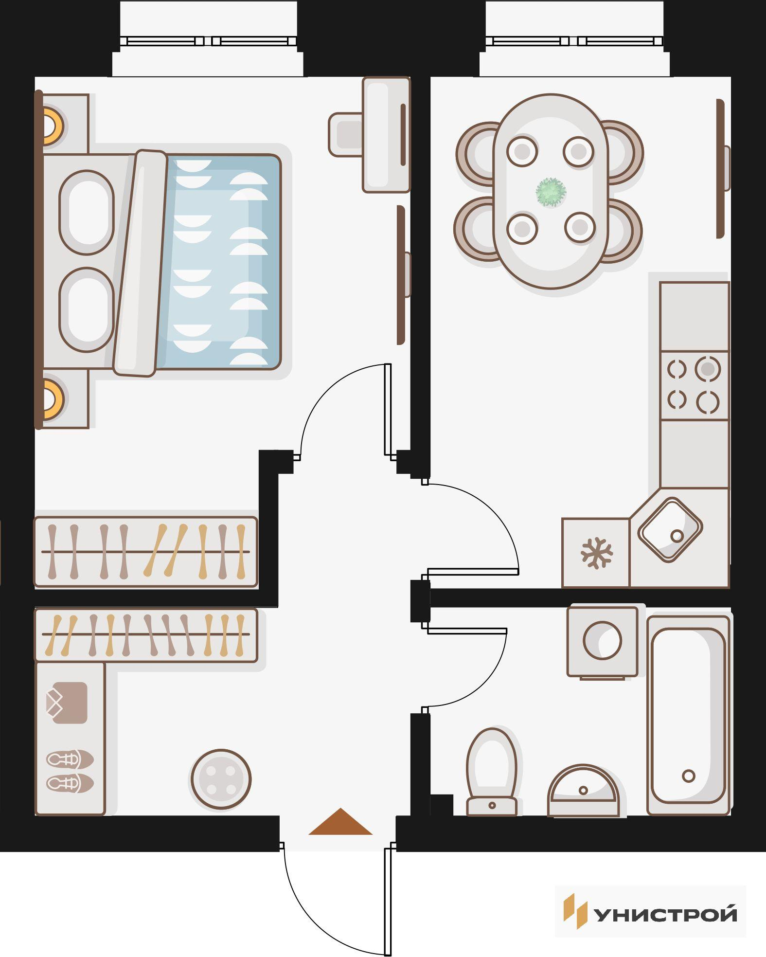 1-комнатная 36 м2 в ЖК Жилой кластер Q на Кулагина корпус null этаж 14