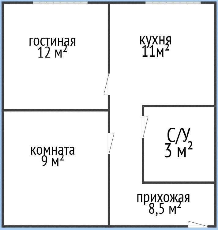 2-комнатная 43.5 м2 в ЖК undefined корпус null этаж 6