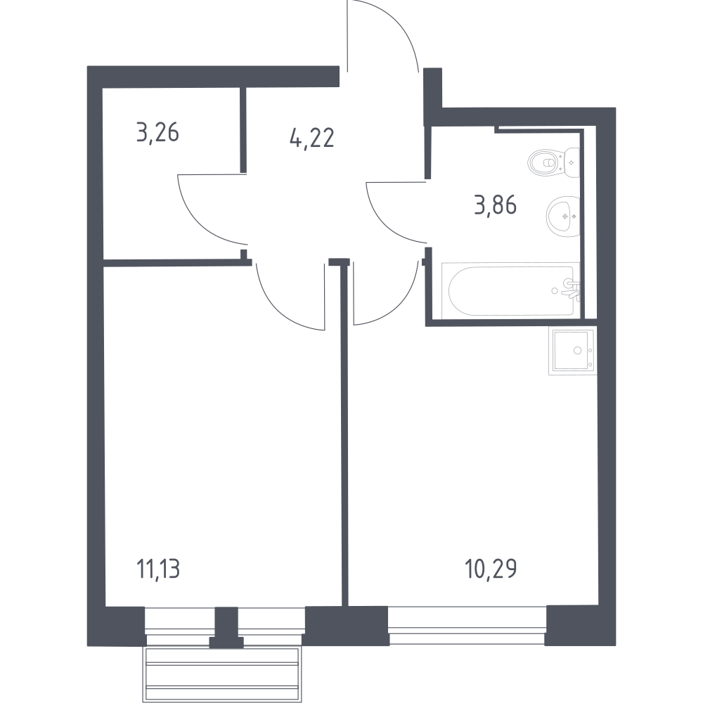 1-комнатная 32 м2 в ЖК Рублёвский Квартал корпус null этаж 9