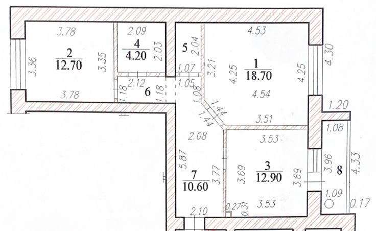 2-комнатная 63.8 м2 в ЖК undefined корпус null этаж 4