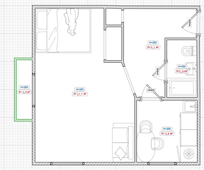 1-комнатная 31.2 м2 в ЖК undefined корпус null этаж 2