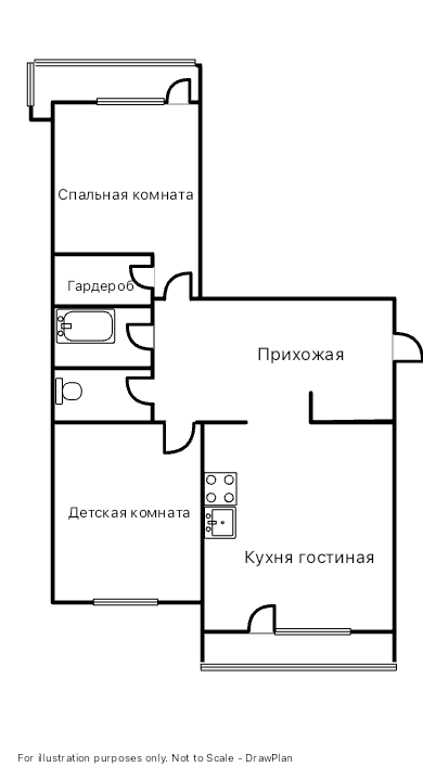 2-комнатная 67 м2 в ЖК undefined корпус null этаж 6