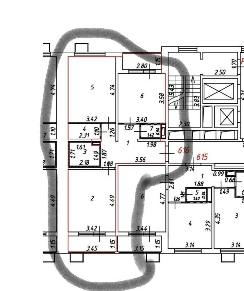 2-комнатная 62.1 м2 в ЖК undefined корпус null этаж 23