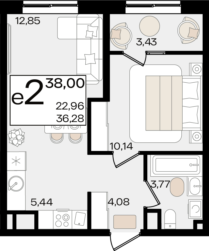 Студия 37 м2 в ЖК Патрики корпус null этаж 11