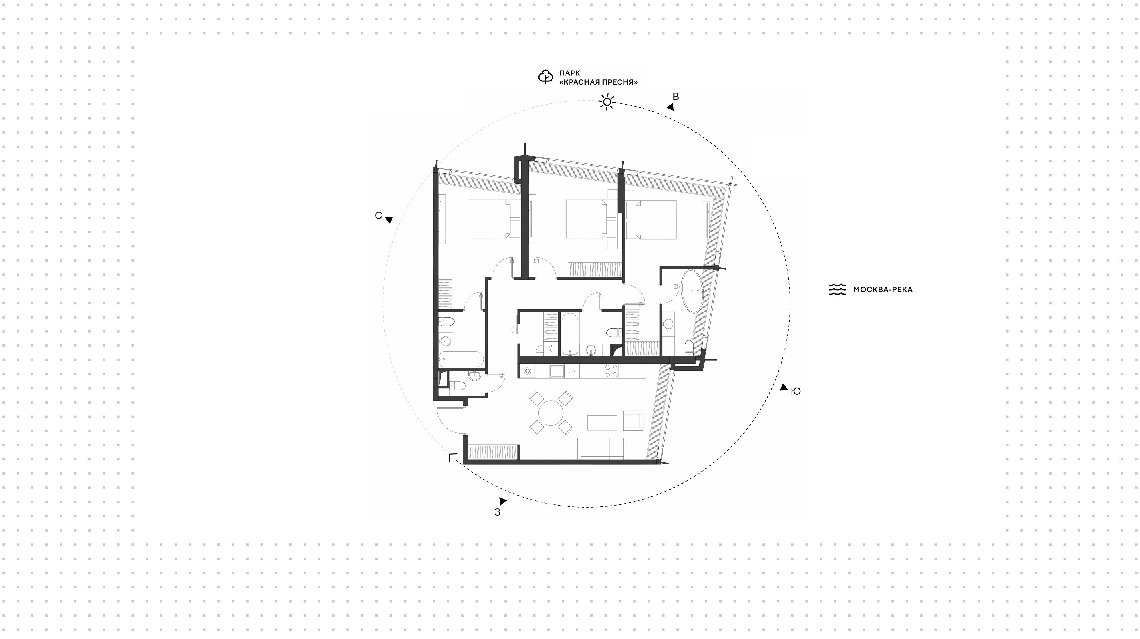 3-комнатная 111 м2 в ЖК Дом Дау корпус null этаж 15