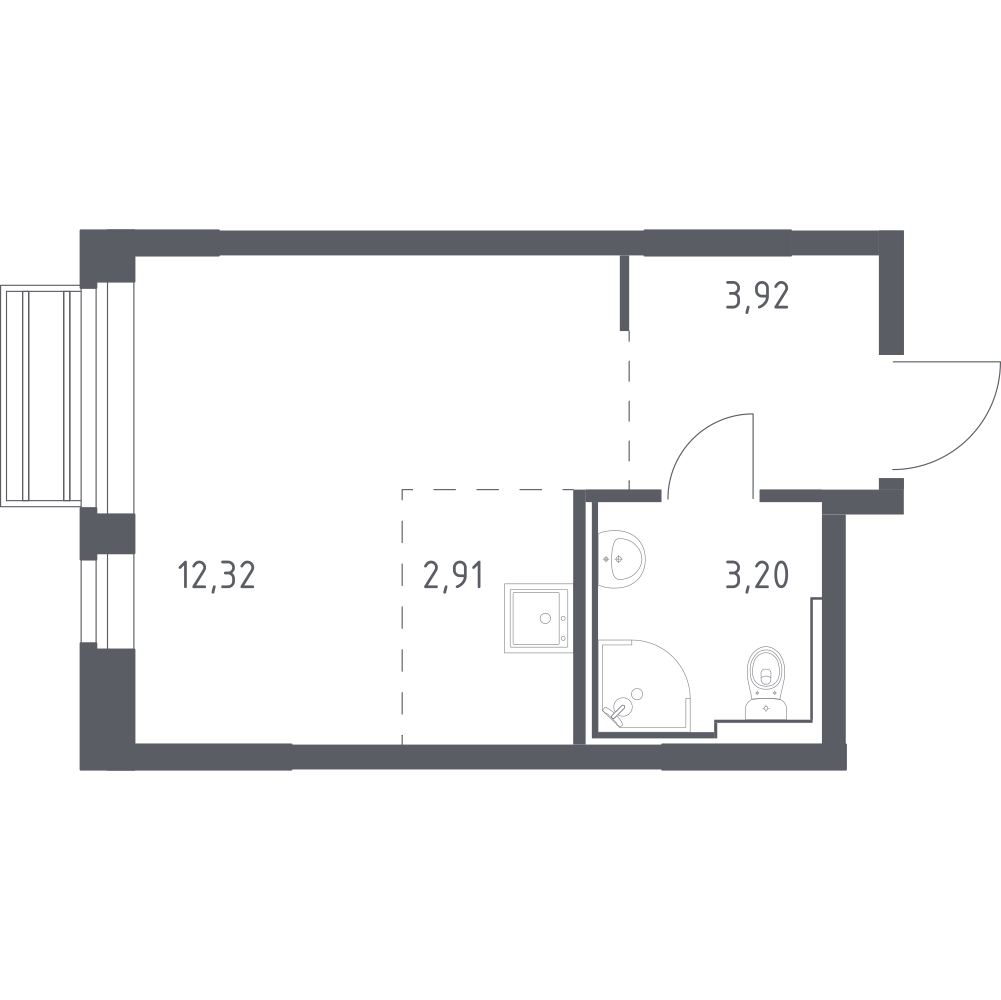 Студия 22 м2 в ЖК Рублёвский Квартал корпус null этаж 7