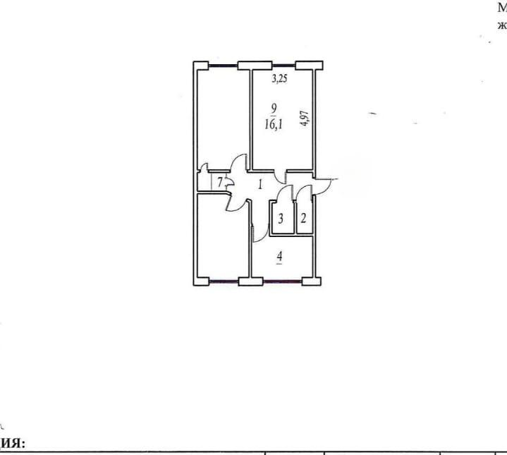 3-комнатная 58 м2 в ЖК undefined корпус null этаж 1