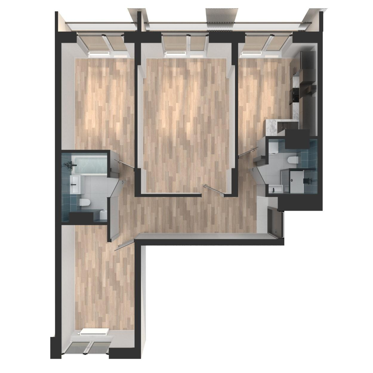 3-комнатная 76 м2 в ЖК Мой Ритм корпус null этаж 10