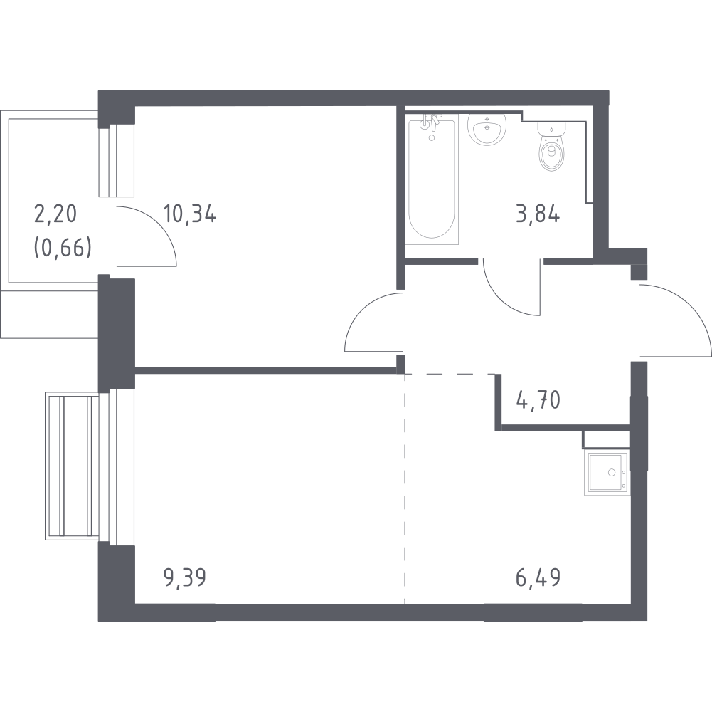 Студия 35 м2 в ЖК Рублёвский Квартал корпус null этаж 5