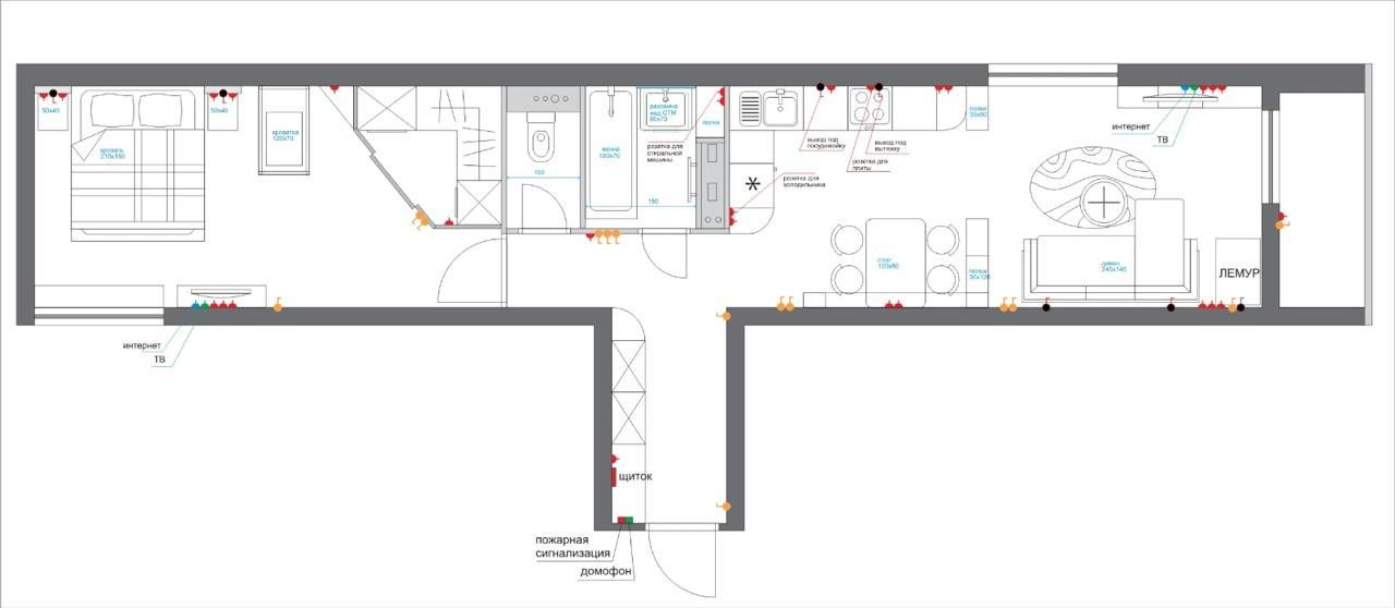 2-комнатная 54 м2 в ЖК undefined корпус null этаж 6