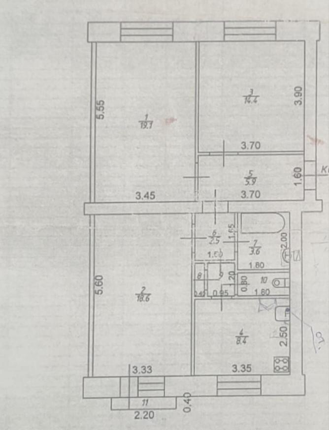 3-комнатная 75.5 м2 в ЖК undefined корпус null этаж 4
