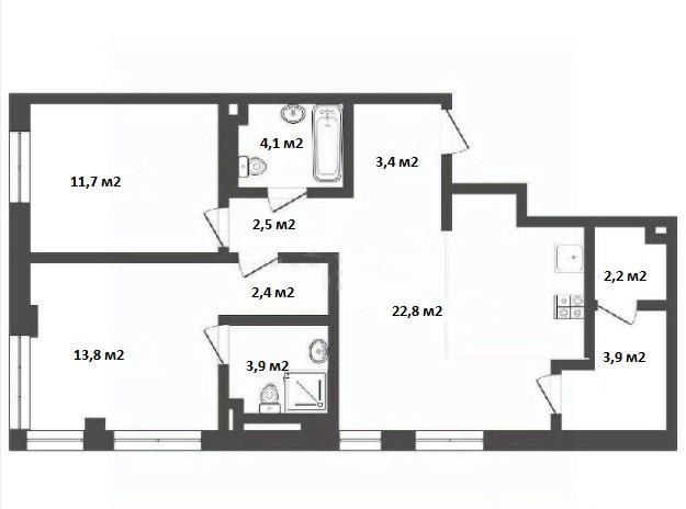 2-комнатная 70.7 м2 в ЖК undefined корпус null этаж 13