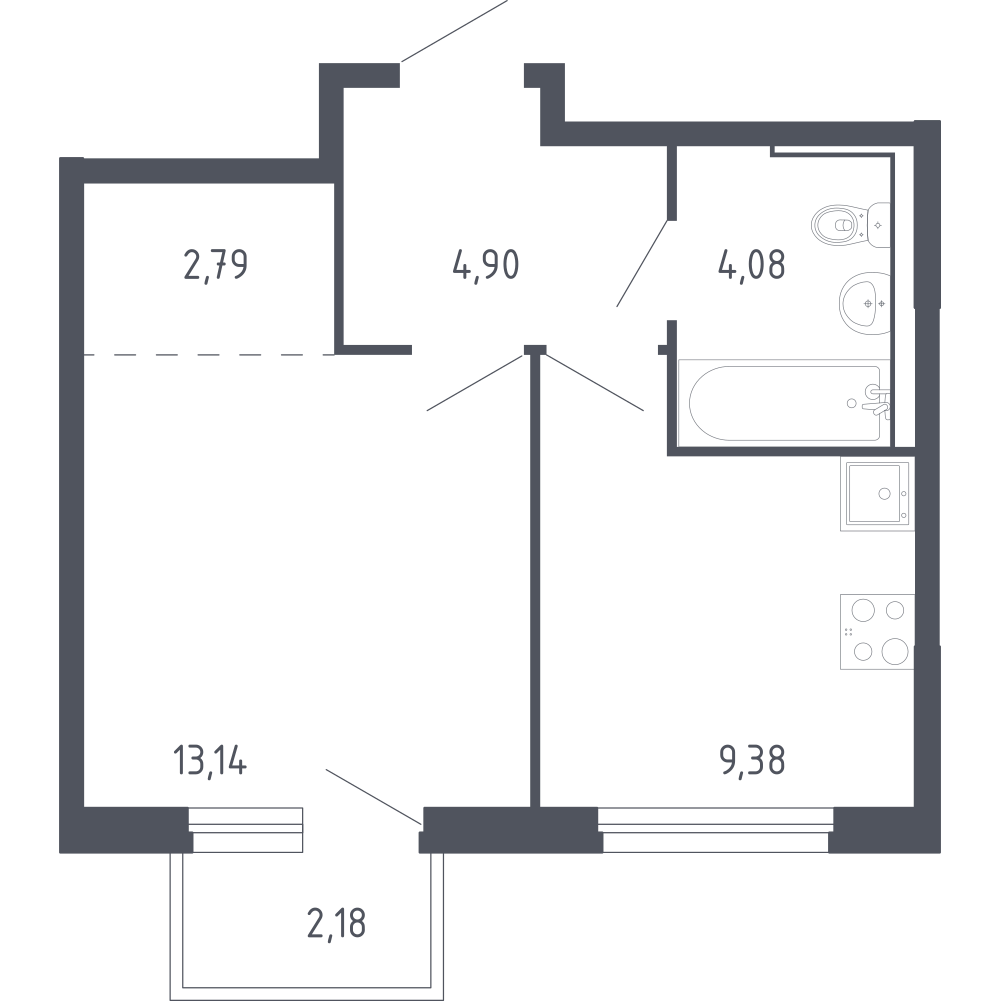 1-комнатная 34 м2 в ЖК Чаркова 72 корпус null этаж 5