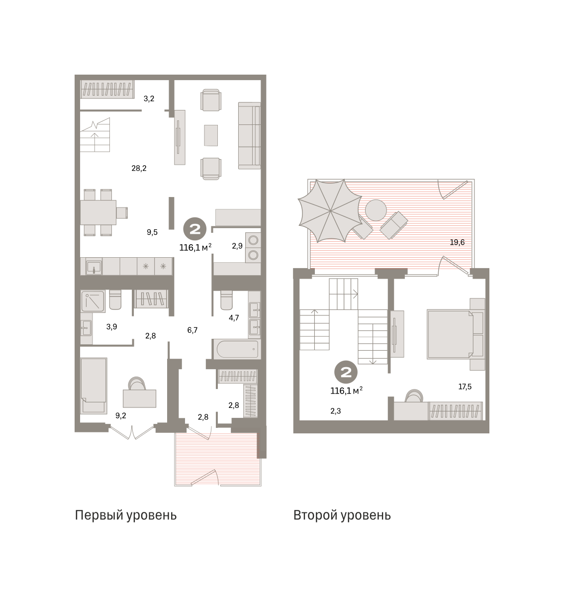 2-комнатная 116 м2 в ЖК Квартал «Депо» корпус null этаж 1