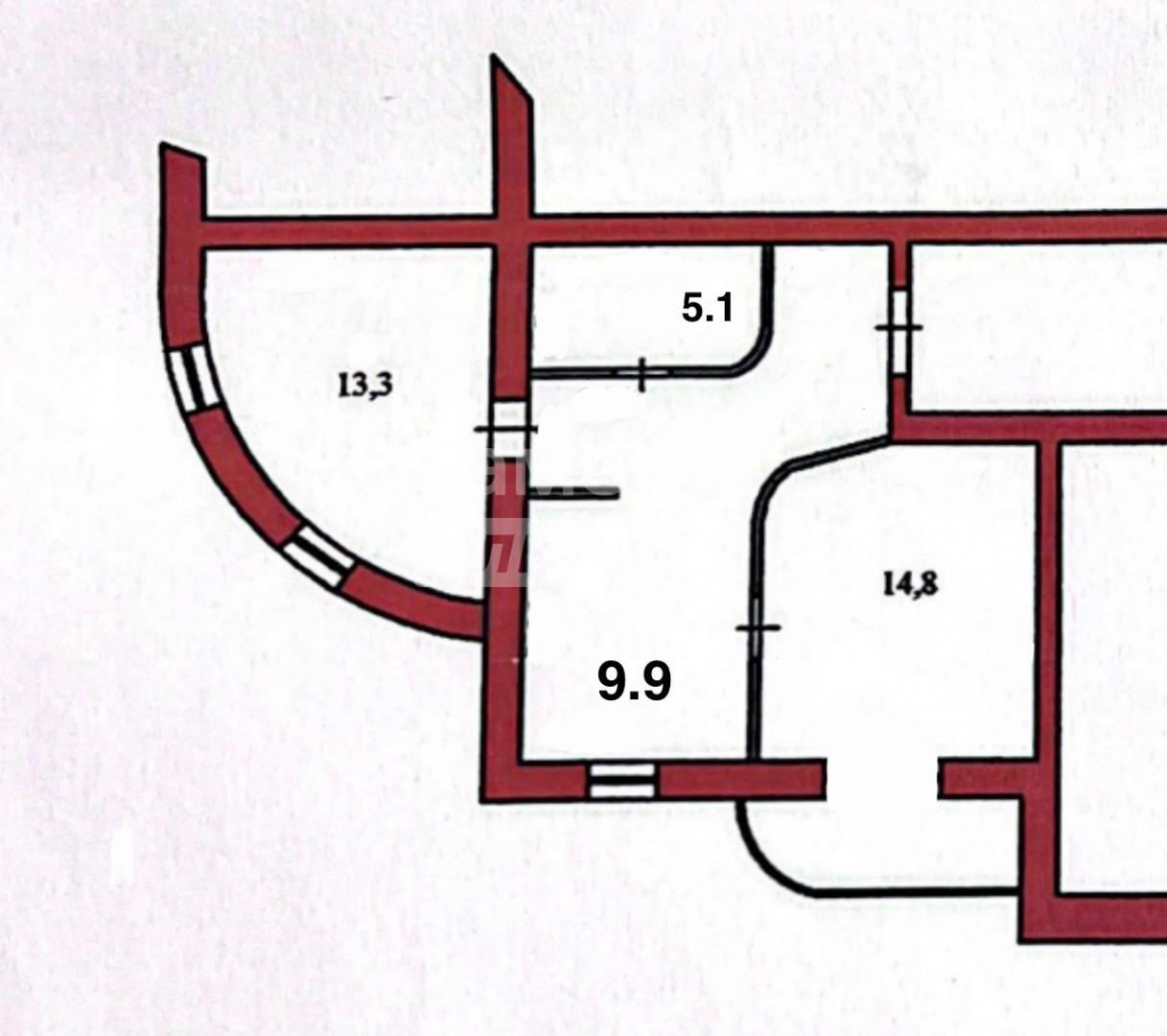 2-комнатная 54.6 м2 в ЖК undefined корпус null этаж 11