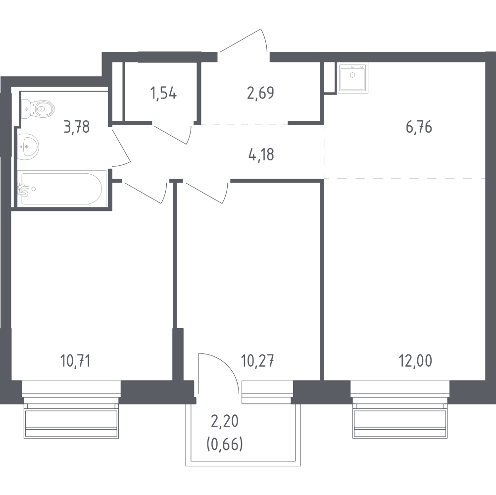 Студия 52 м2 в ЖК Рублёвский Квартал корпус null этаж 3