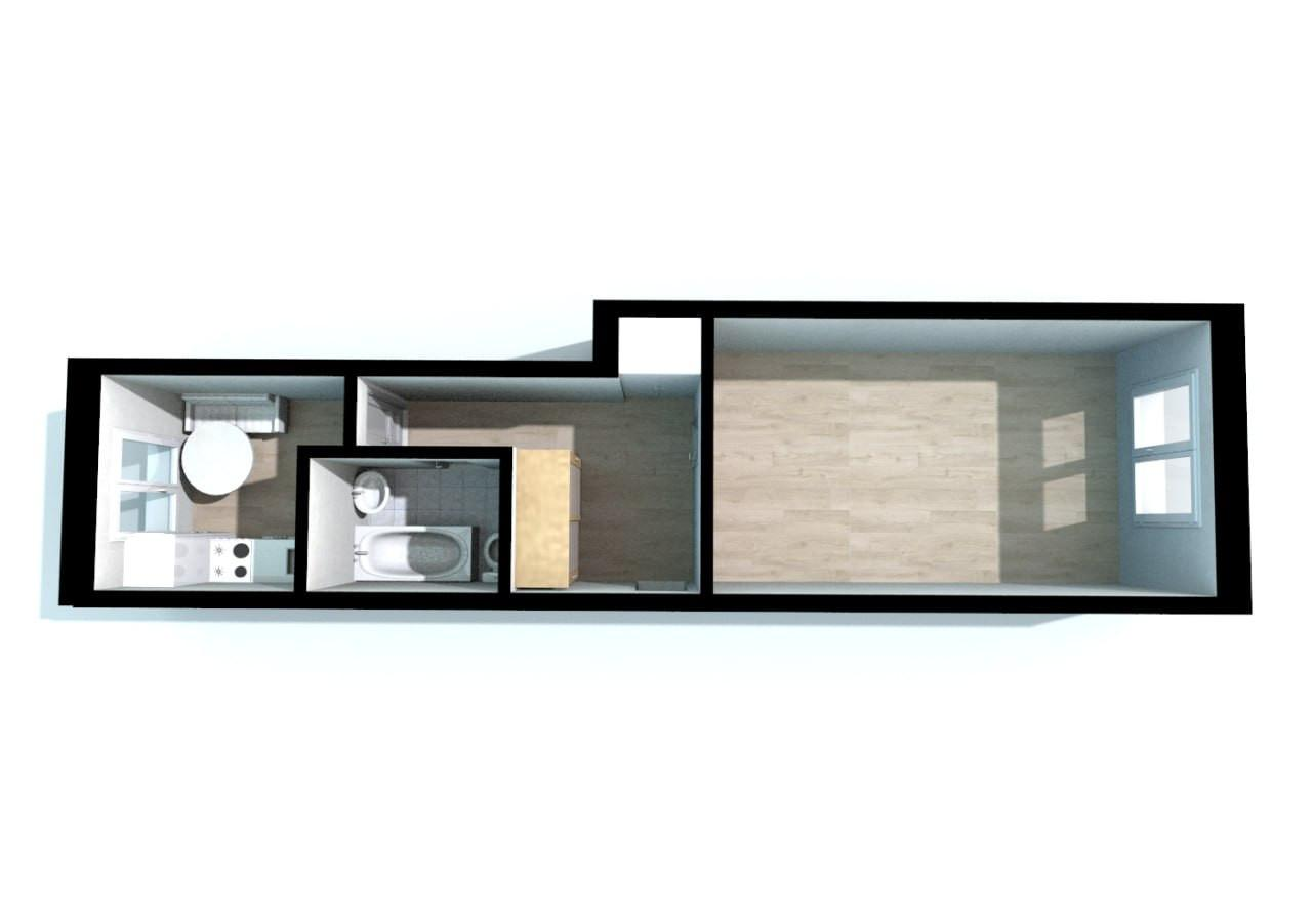 1-комнатная 32.7 м2 в ЖК undefined корпус null этаж 1