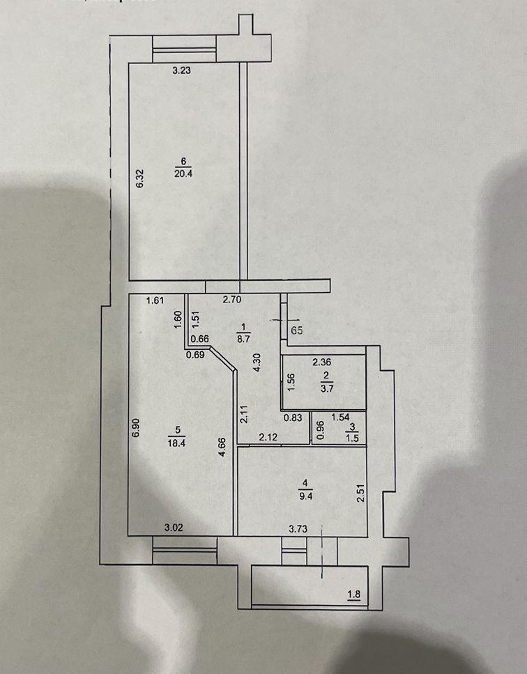 2-комнатная 63.9 м2 в ЖК undefined корпус null этаж 5