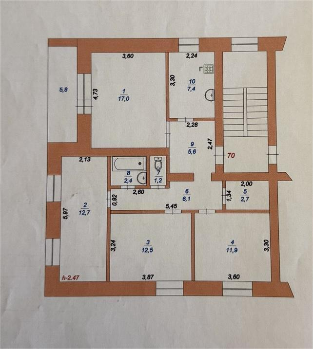 4-комнатная 79.5 м2 в ЖК undefined корпус null этаж 4