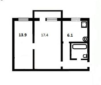 2-комнатная 42 м2 в ЖК undefined корпус null этаж 2