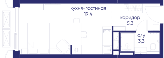 2-комнатная 71 м2 в ЖК Символ корпус null этаж 13