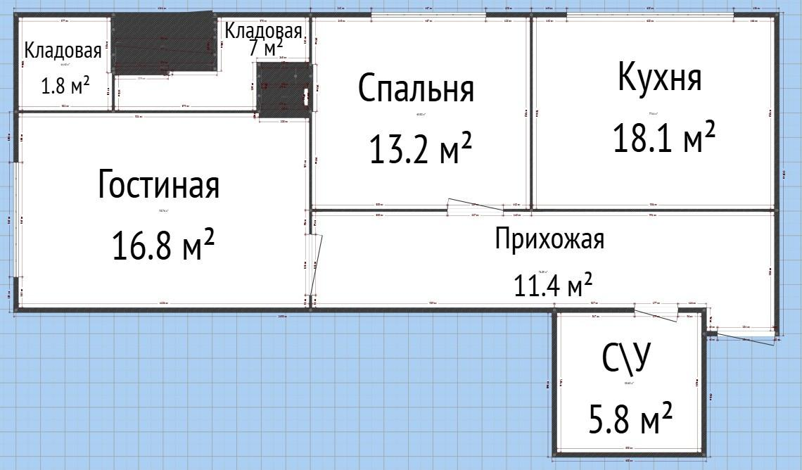 2-комнатная 74.1 м2 в ЖК undefined корпус null этаж 5