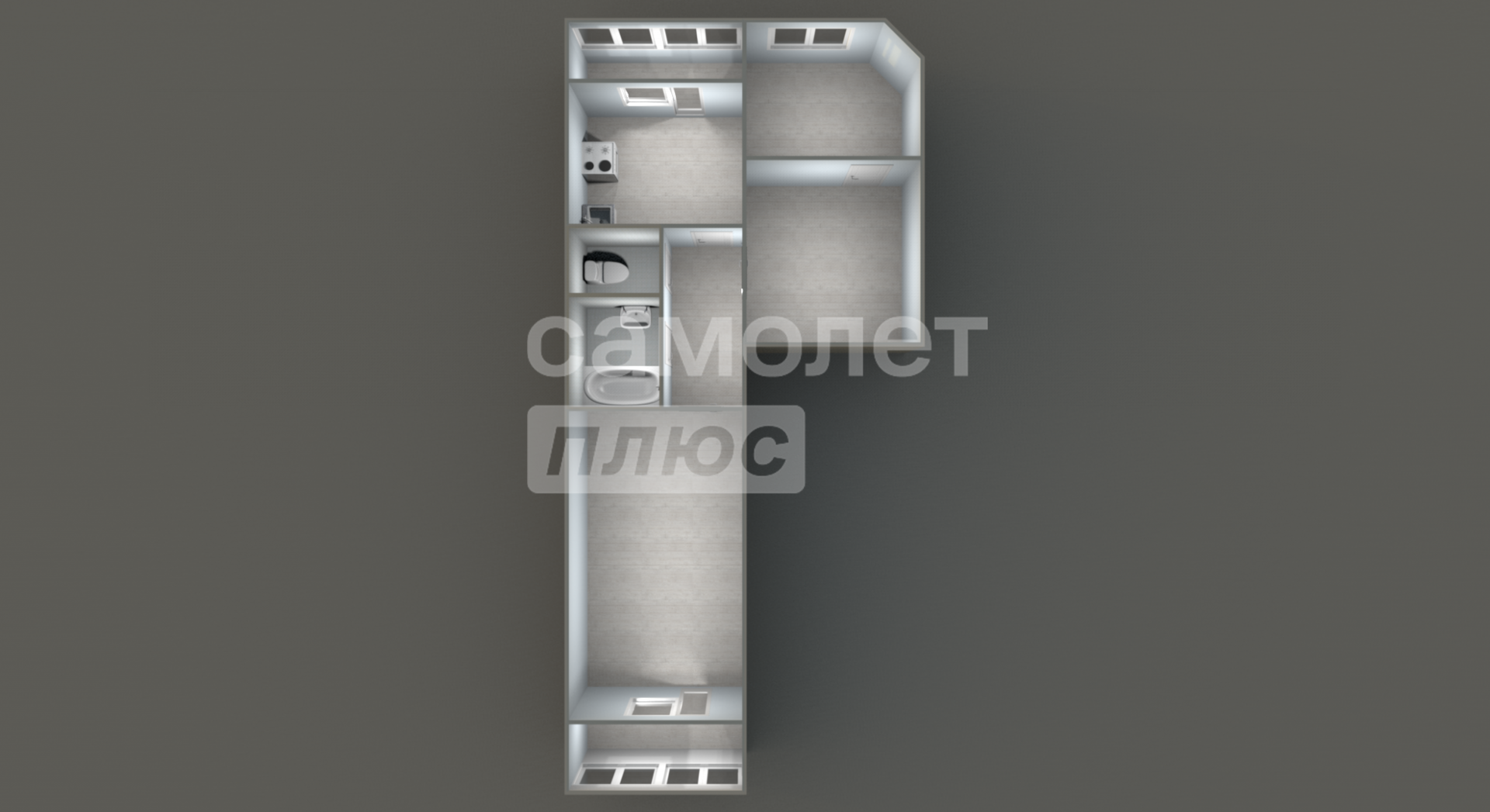 2-комнатная 62.6 м2 в ЖК undefined корпус null этаж 3