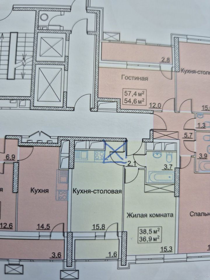 1-комнатная 40.2 м2 в ЖК undefined корпус null этаж 19