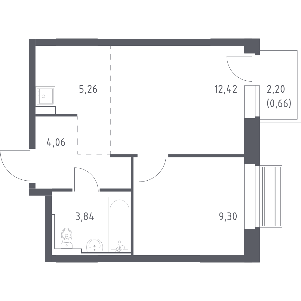 Студия 35 м2 в ЖК Рублёвский Квартал корпус null этаж 5