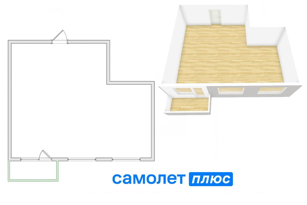 3-комнатная 61 м2 в ЖК undefined корпус null этаж 12