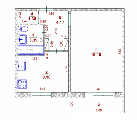 1-комнатная 37.2 м2 в ЖК undefined корпус null этаж 9