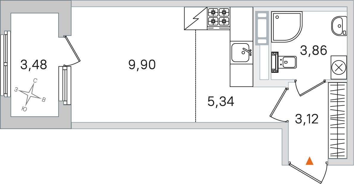 Студия 23 м2 в ЖК Дубровский корпус null этаж 3