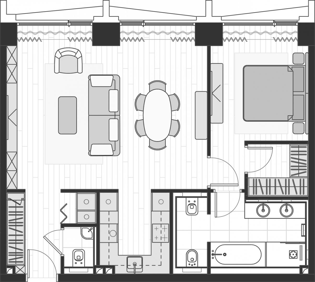 2-комнатная 72.1 м2 в ЖК undefined корпус null этаж 14