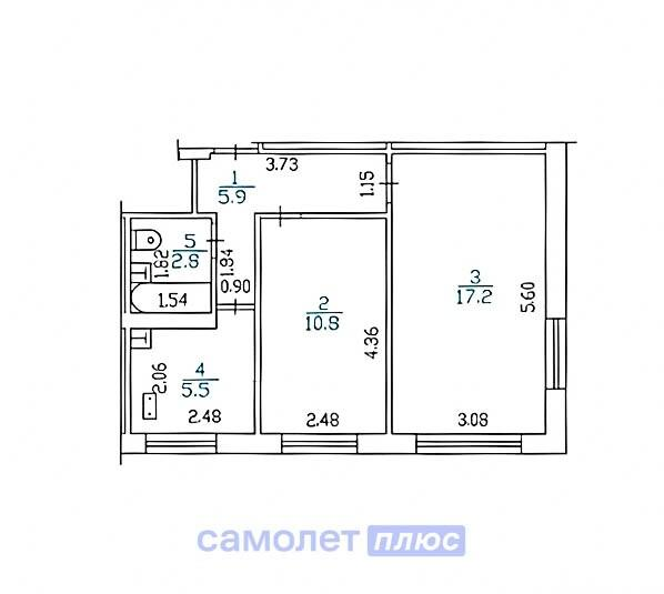 2-комнатная 42.2 м2 в ЖК undefined корпус null этаж 1