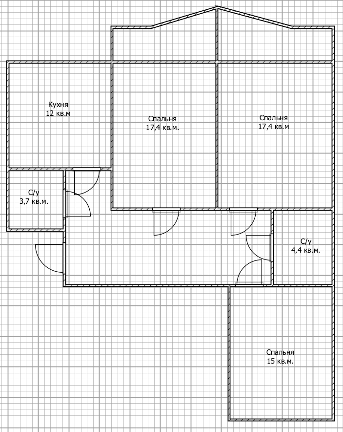 3-комнатная 86.5 м2 в ЖК undefined корпус null этаж 8