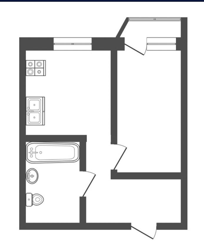 1-комнатная 43.5 м2 в ЖК undefined корпус null этаж 3