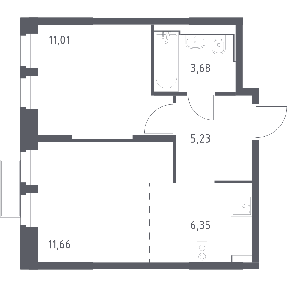 Студия 38 м2 в ЖК Квартал Строгино корпус null этаж 22