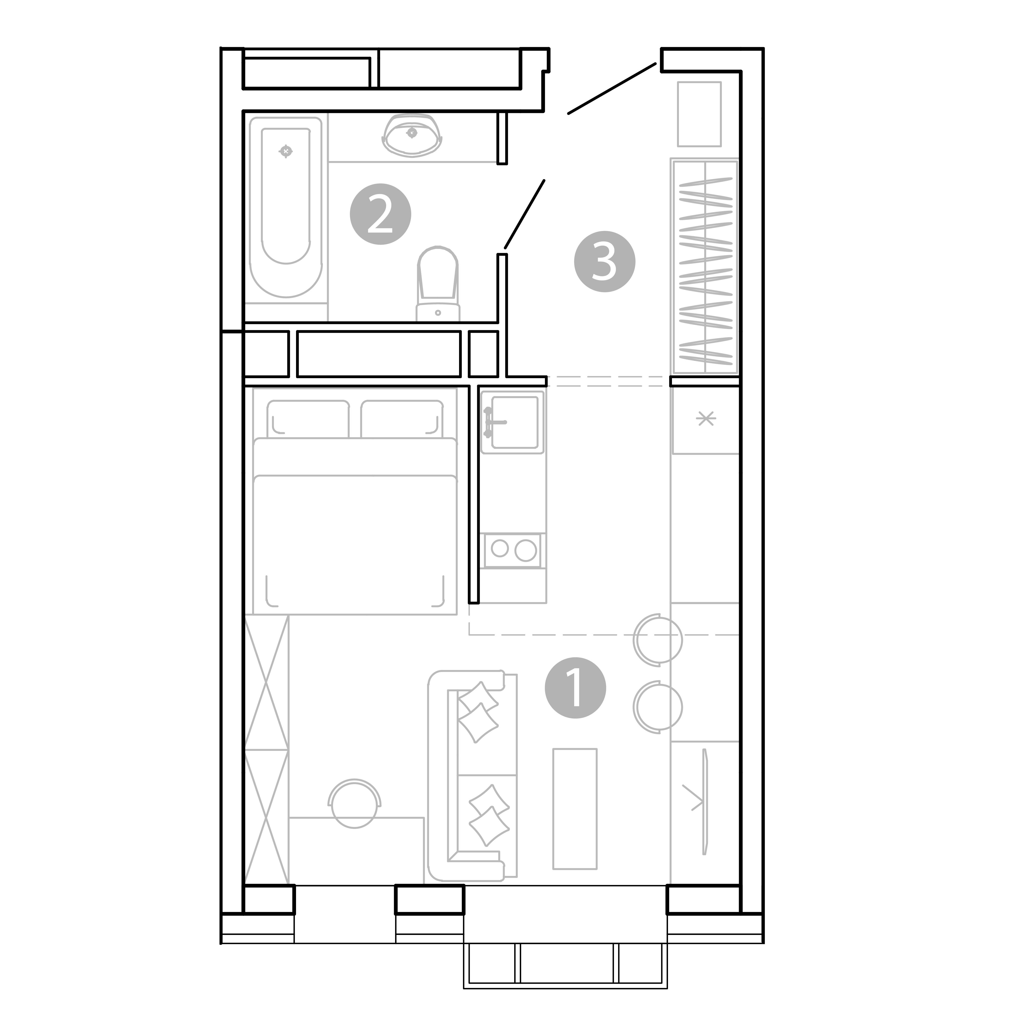 1-комнатная 28 м2 в ЖК Сенсация корпус null этаж 9