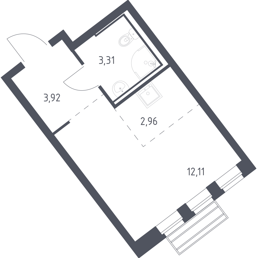 Студия 22 м2 в ЖК Рублёвский Квартал корпус null этаж 11
