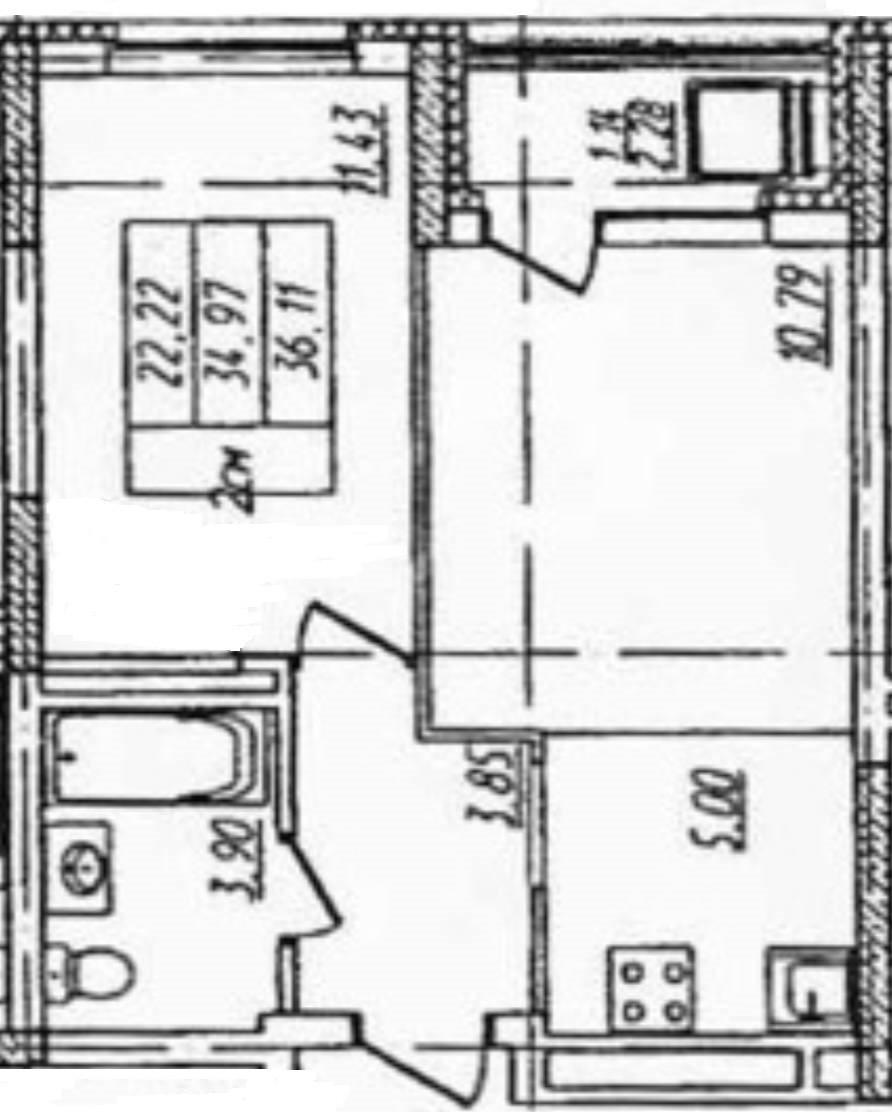 1-комнатная 34.3 м2 в ЖК undefined корпус null этаж 10