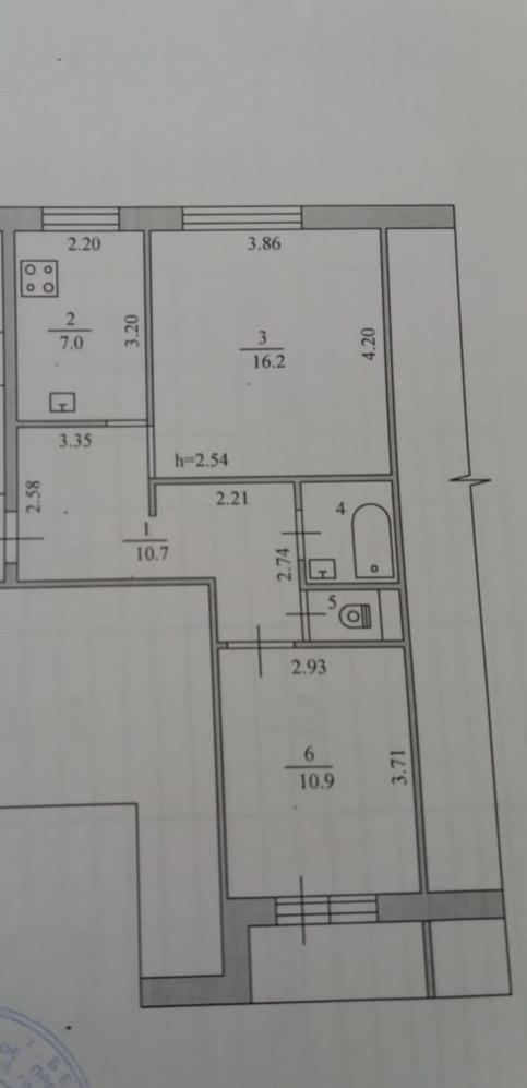 2-комнатная 50 м2 в ЖК undefined корпус null этаж 2