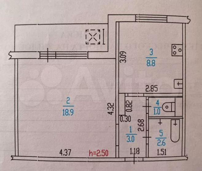 1-комнатная 33.9 м2 в ЖК undefined корпус null этаж 4