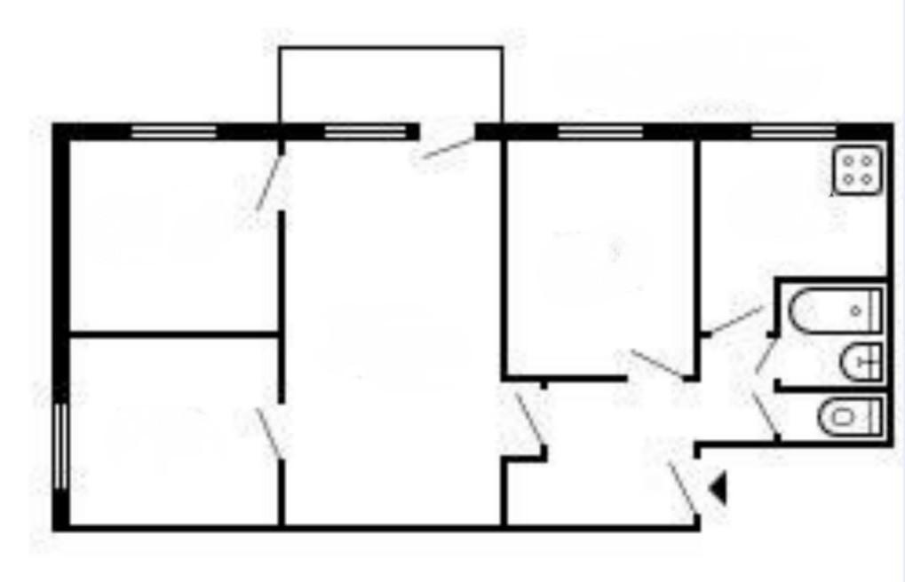 4-комнатная 58.9 м2 в ЖК undefined корпус null этаж 4