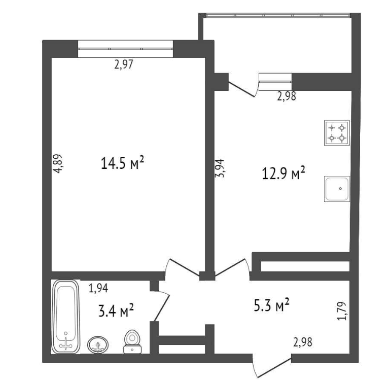 1-комнатная 36.7 м2 в ЖК undefined корпус null этаж 10