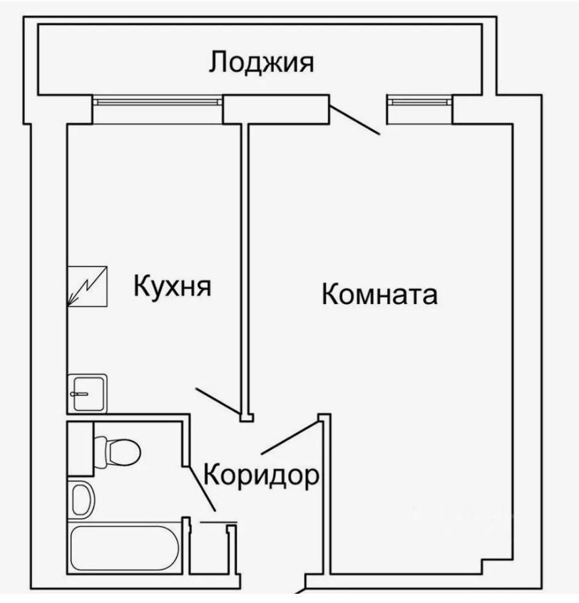 1-комнатная 29 м2 в ЖК undefined корпус null этаж 5