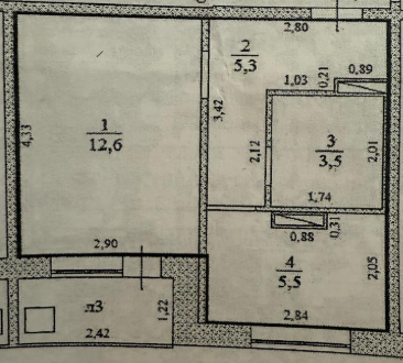 1-комнатная 26.9 м2 в ЖК undefined корпус null этаж 6