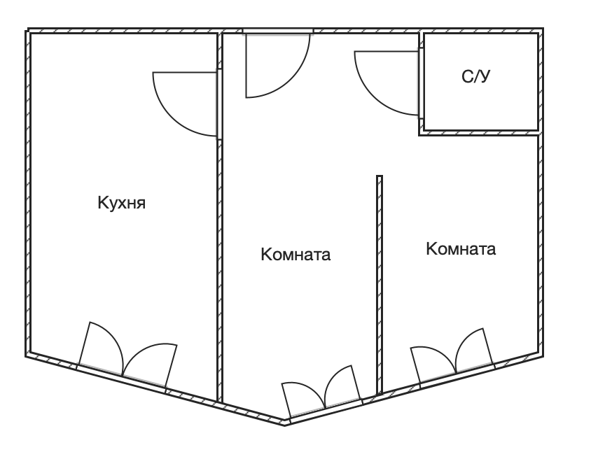 2-комнатная 64.8 м2 в ЖК undefined корпус null этаж 2