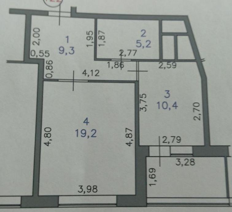 1-комнатная 47 м2 в ЖК undefined корпус null этаж 15